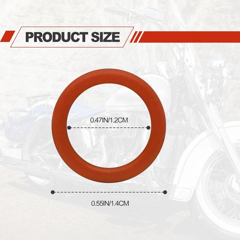 Vrasly 50 Pack Oil Drain Plug O-Ring #11105, Motorcycle Drain Plug O-Rings Replacement, Nitrile Rubber O Ring Gasket Ring Compatible with Harley Davidson(Orange) - Image 2
